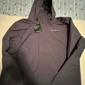 Eddie Bauer Men's Hooded Raincoat - Navy